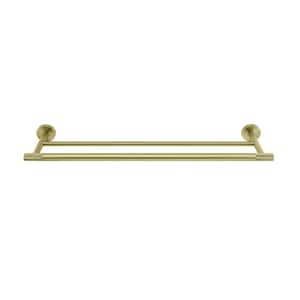 Avallon 24 in. Wall Mounted Double Towel Bar in Brushed Gold
