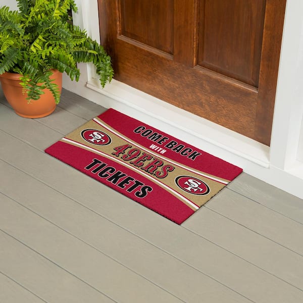 Evergreen San Francisco 49ers 28 in. x 16 in. PVC "Come Back With Tickets" Trapper Door Mat