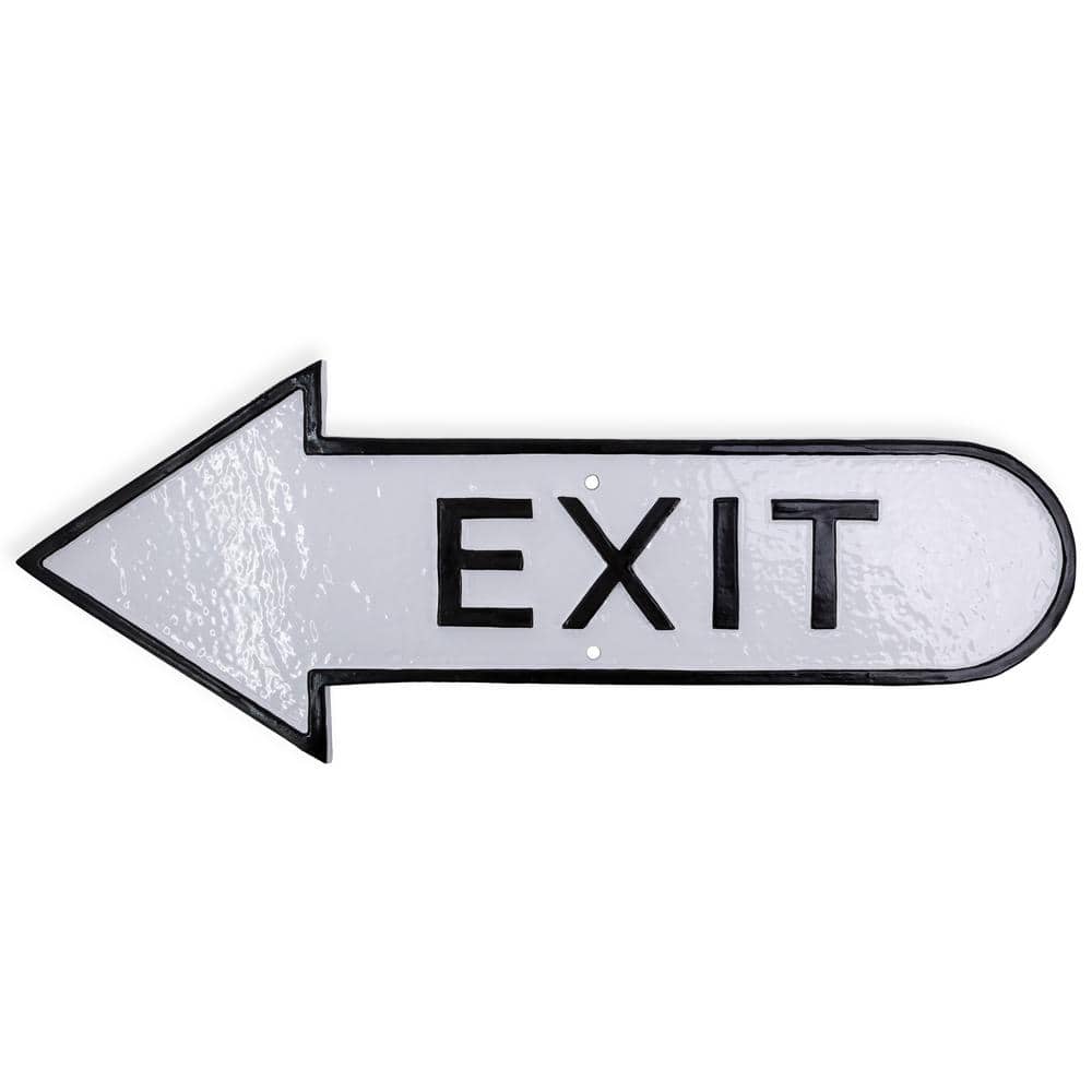 "6"" x 15.5"" Left Arrow Exit Statement Plaque Sign-White/Black" price history on PriceWatchPro