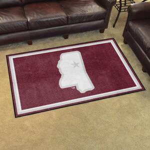 Mississippi State Bulldogs Maroon 4 ft. x 6 ft. Plush Area Rug