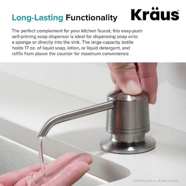 Kraus Soap Dispenser in Stainless Steel, Silver