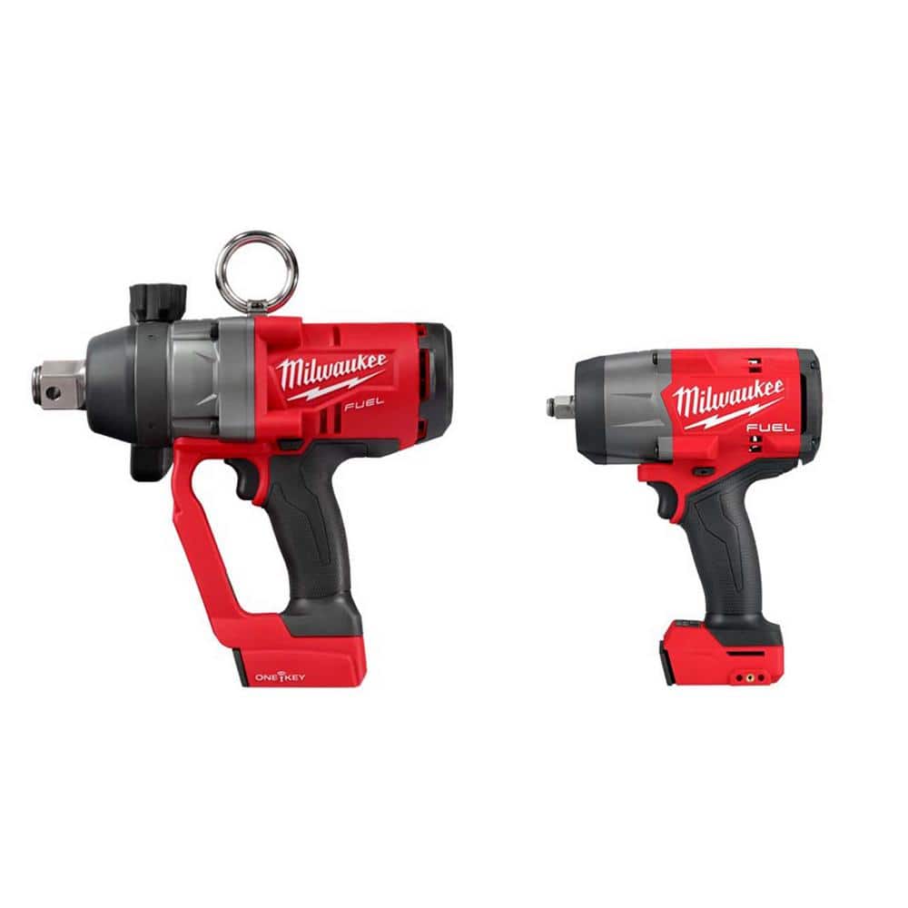 Milwaukee M18 FUEL 18V Lithium-Ion Brushless Cordless 1 in. and 1/2 in. Impact Wrench with Friction Ring (2-Tool) -  2867-20-2967-20