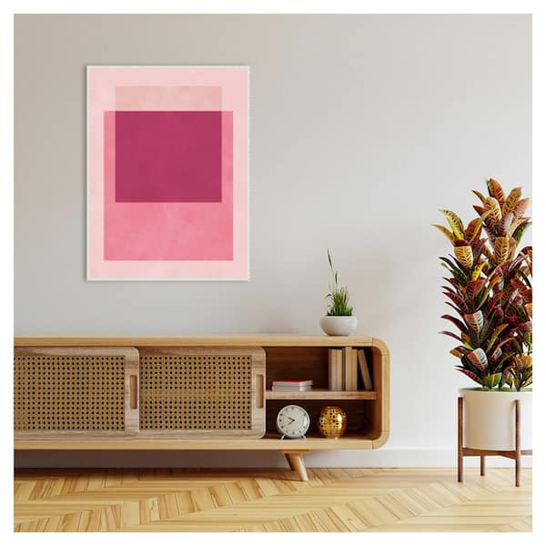 Overlapping Geometry 12 by Vitor Costa Floater Frame Canvas Abstract Wall Art Print 32 in. x 42 in.