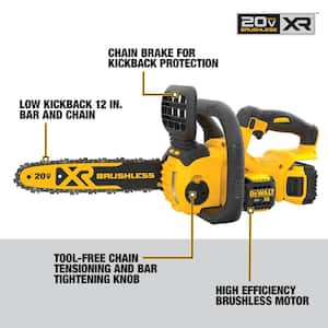 20V MAX 12in. Brushless Cordless Battery Powered Chainsaw Kit with (1) 5Ah Battery & Charger