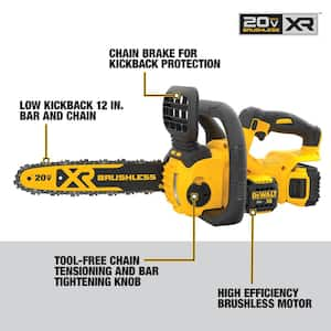 20V MAX 12in. Brushless Cordless Battery Powered Chainsaw Kit with (1) 5 Ah Battery & Charger