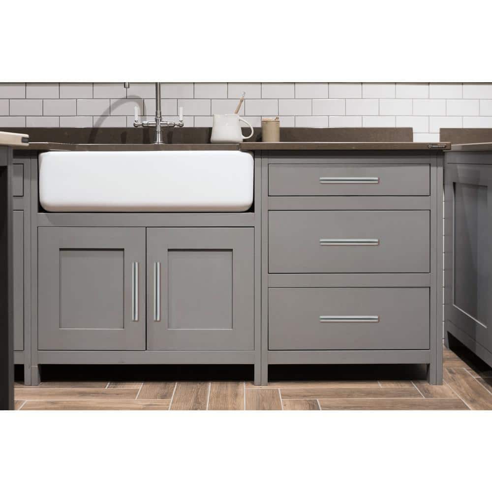 Brushed Nickel Industrial Drop Bail Cabinet Pull with Mounting Hardware
