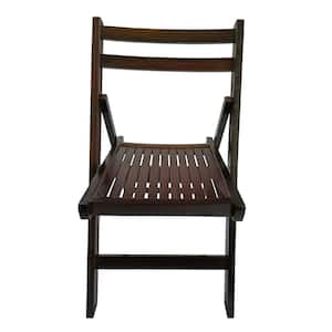 Slatted Wood Folding Special Event Chair, Balcony Dining Lawn Indoor Outdoor Patio Chairs, Cherry (Set of 4)