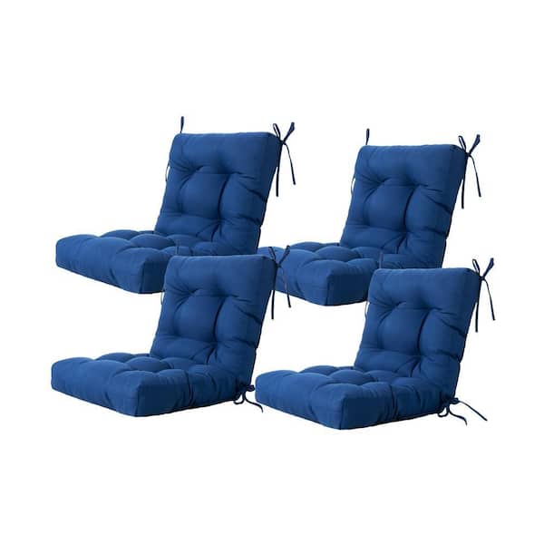 Seat/Back Outdoor Chair Cushion Patio Cushion Tie Tufted Replacement for Patio Furniture 20 in. x20 in. x4 in. ,Set Of 4