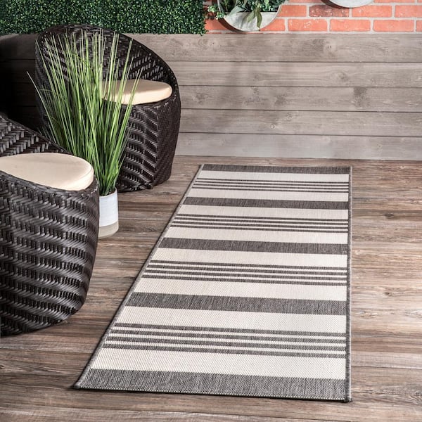 Robin Beige 2 ft. x 8 ft. Indoor/Outdoor Runner Patio Rug