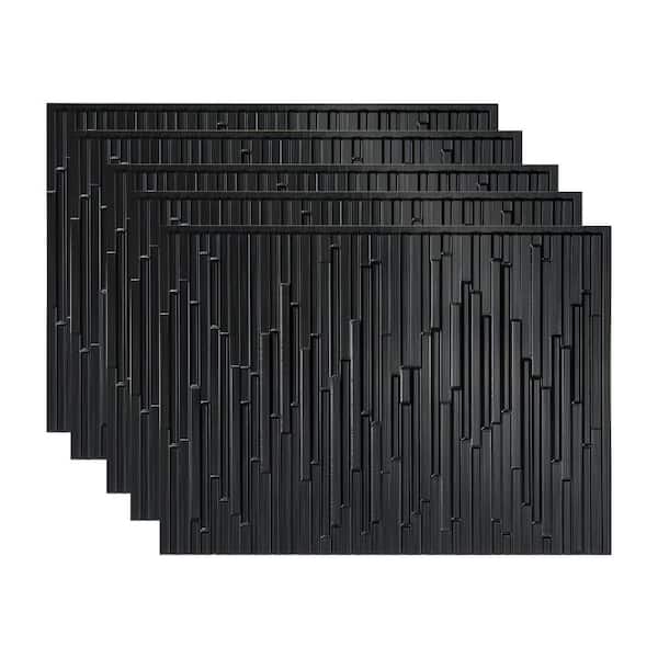 Fasade 18 in. x 24 in. Skyline Brushed Onyx Vinyl Backsplash Panel (Pack of 5)