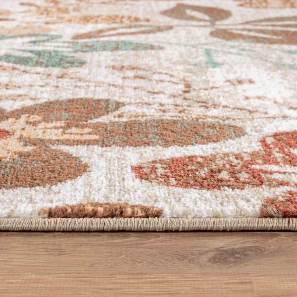 Garden Floral Beige 2 ft. 3 in. x 8 ft. Runner Rug