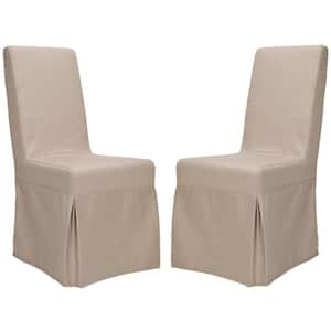 Adrianna Ecru Birchwood Cotton Slipcover Chair (Set of 2)