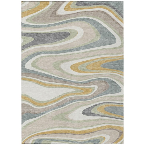 Chantille Machine Washable Indoor/Outdoor Abstract ACN2494 Ivory 3 ft. x 4 ft. Area Rug