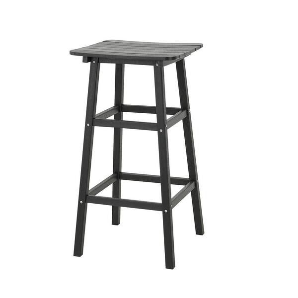 Cesicia Metal Black Framed Steel Top Outdoor Bistro Bar Table