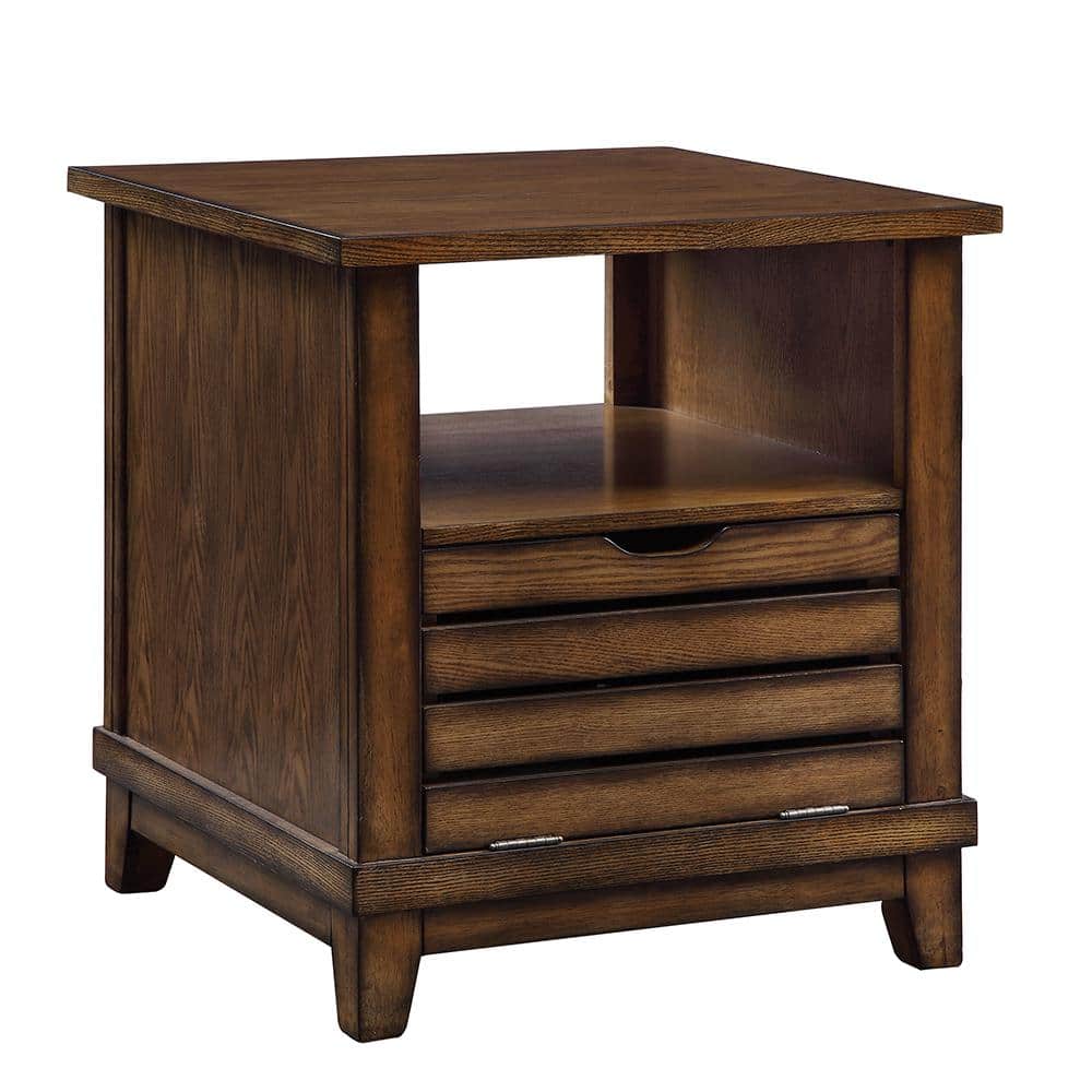 Gabriella Medium Oak Square End Table with Storage