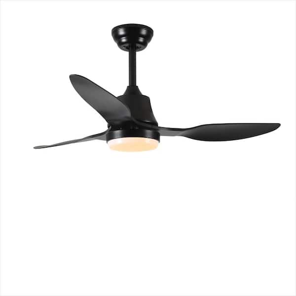 42 in. Smart Indoor Black Ceiling Fan with Light
