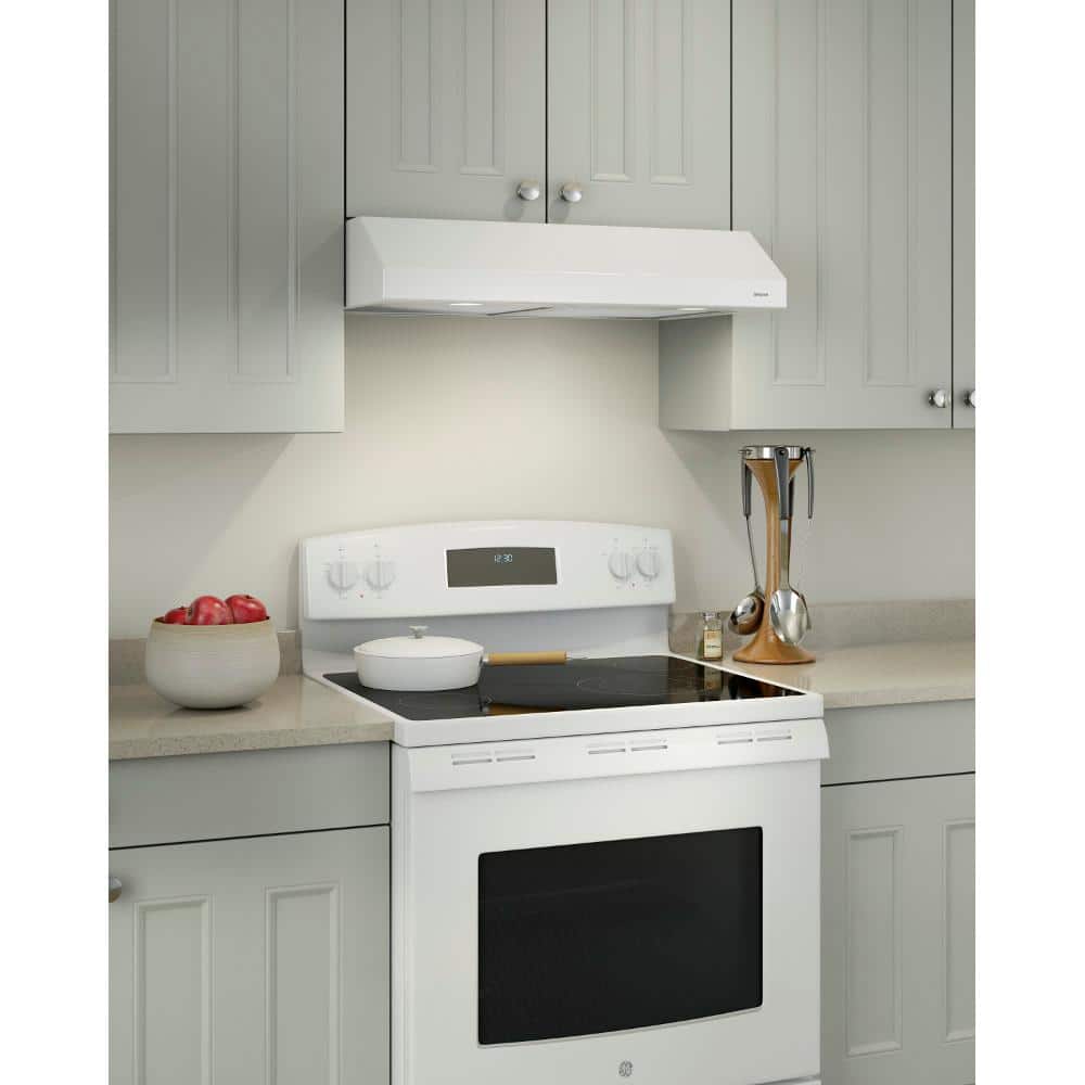 Broan 24" White Stainless Steel Convertible Under Cabinet Range Hood