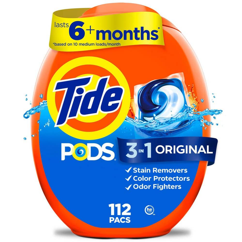 Tide - 3 in 1 Original Scent Liquid Laundry Detergent Pods, 112-Count