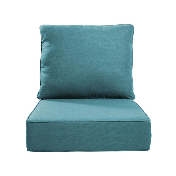 22 in. x 21 in. 2-Piece Replacement Outdoor Lounge Chair, Sectional, Couch Cushion in Green