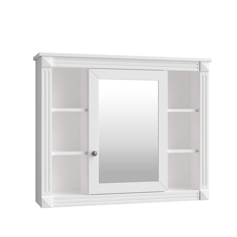 35 in. W x 28.7 in. H Rectangular Manufactured Wood Medicine Cabinet with Mirror in White price history on PriceWatchPro
