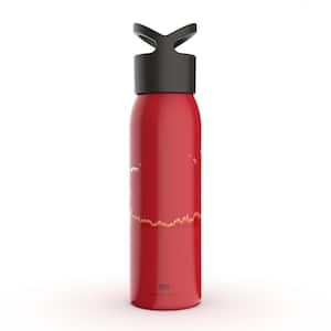 24 oz. Dusk Scarlet Red Reusable Single Wall Aluminum Water Bottle with Threaded Lid