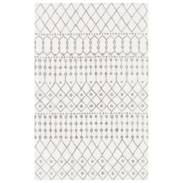 SAFAVIEH Blossom Ivory/Gray 4 ft. x 6 ft. Geometric Aztec Area Rug