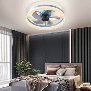 19.7 in. LED Indoor Blue Smart Ceiling Fan with Remote