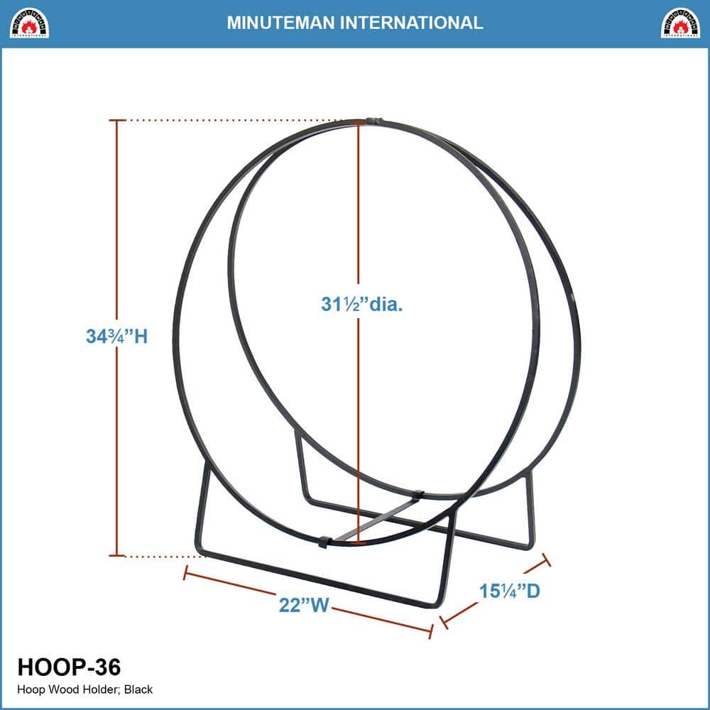 Black Powder-Coated Iron 36" Hoop Firewood Rack