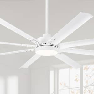 Oscar 6 ft. Integrated LED Indoor White-Aluminum-Blade White Ceiling Fan with Light and Remote Control Included