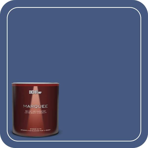 BEHR MARQUEE 1 Qt. #M540-7 Optimum Blue One-Coat Hide Matte Interior Paint & Primer