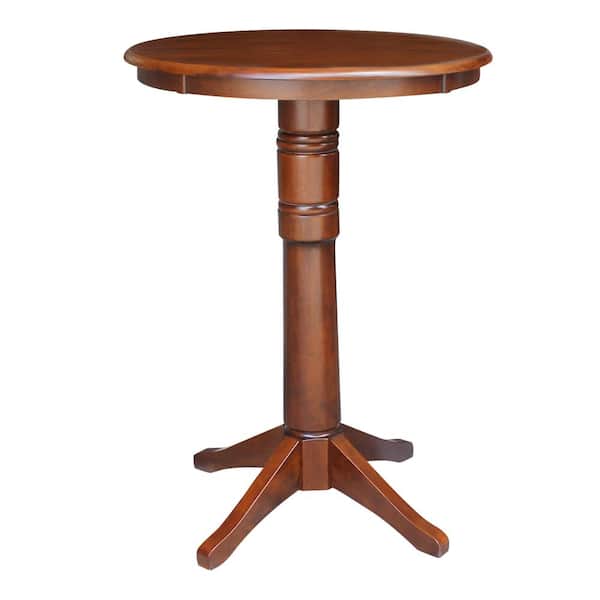 International Concepts Olivia Espresso 30 in. Round Solid Wood Bar Table