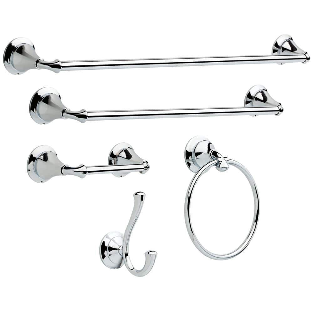 Linden 18-Inch Chrome Wall Mounted Towel Bar