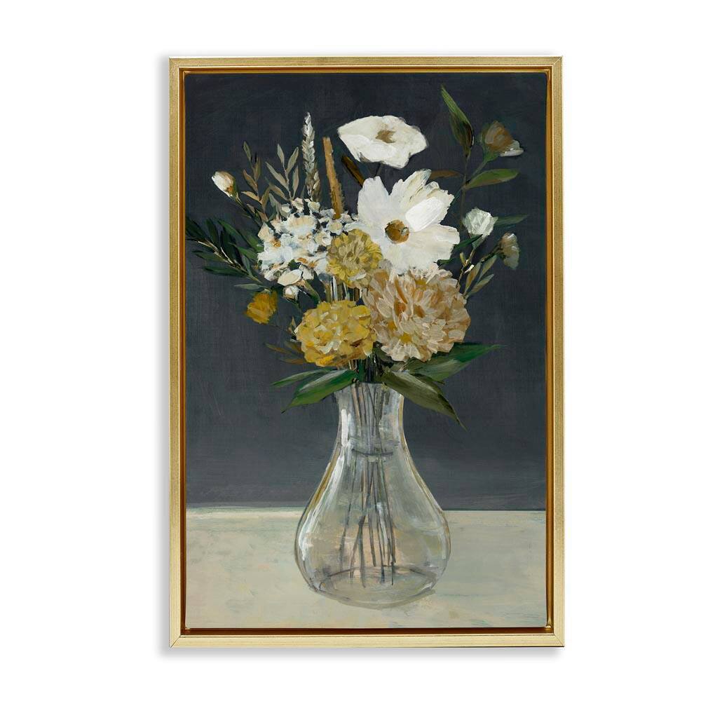 Earthy Floral Vase by Hannah Dawson Gold Floater Frame Nature Graphic Art Print 25 in. x 17 in. price history on PriceWatchPro