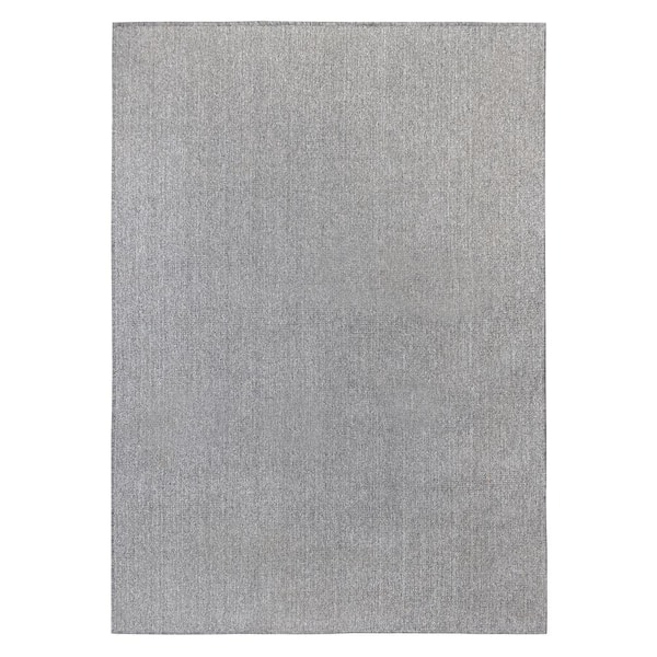 PET Rug Indoor Outdoor Dark Grey 5 ft. x 8 ft. Hose Washable Kitchen/Bedroom/Living Room Sustainable Easy Clean Area Rug