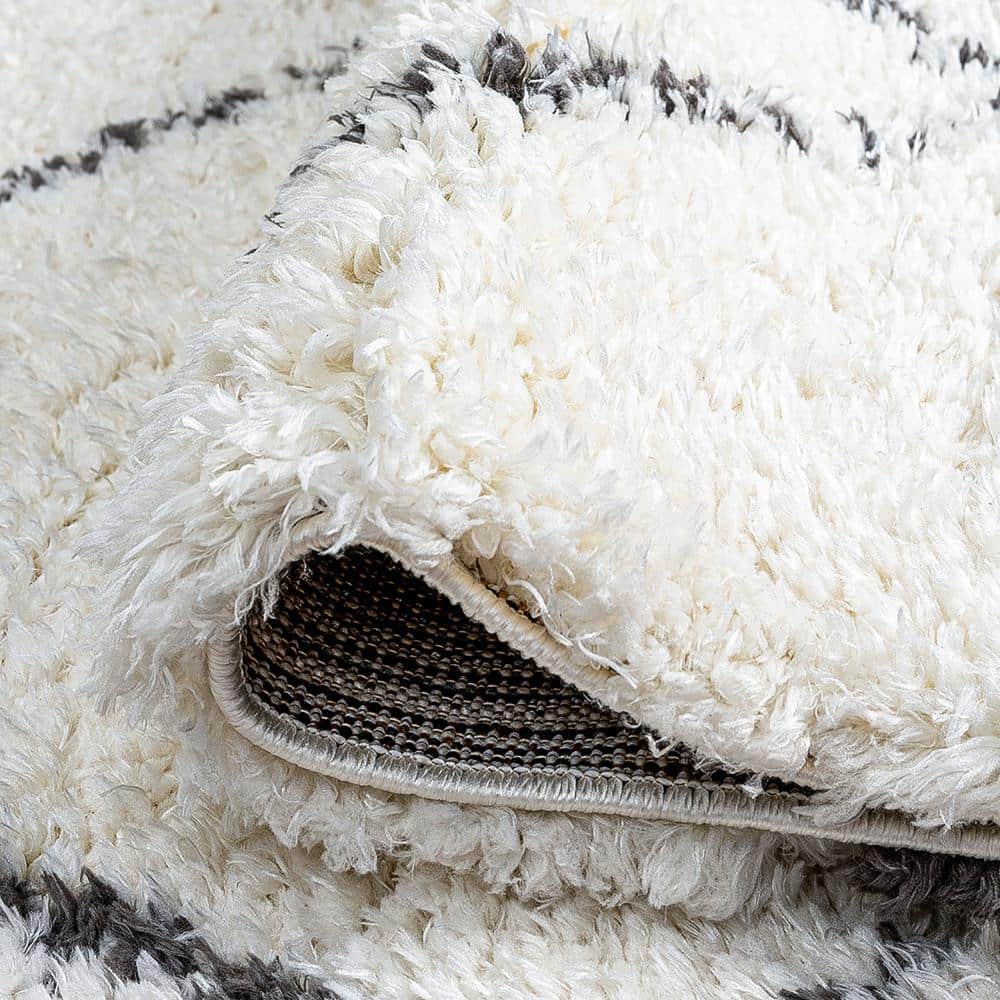 Heavenly Black Shag 2x8 Synthetic Easy Care Runner Rug