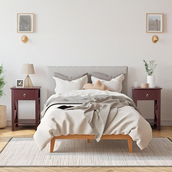 Brown 1 Drawer 15. 75 in. Wide Nightstand