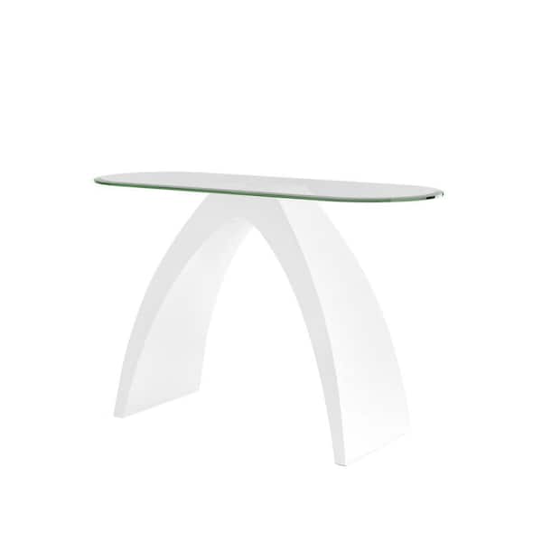 Furniture of America Glennda 29.75 in. H White High Gloss Console Table