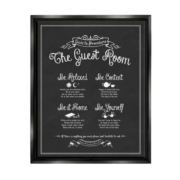 The Stupell Home Decor Collection The Guest Room Guide by Lettered and Lined Floater Frame Typography Wall Art Print 31 in. x 25 in.