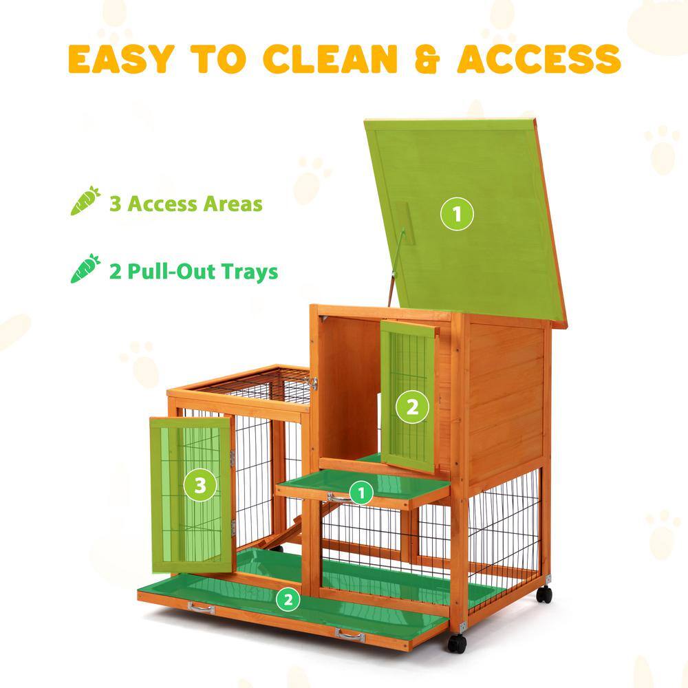 Orange Pine Two-Story Chicken Coop with Asphalt Roof