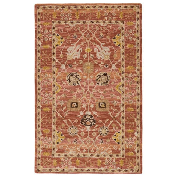 VIBE BY JAIPUR LIVING Ahava Hand Tufted Pink/Gold 9 ft. x 12 ft. Oriental Area Rug
