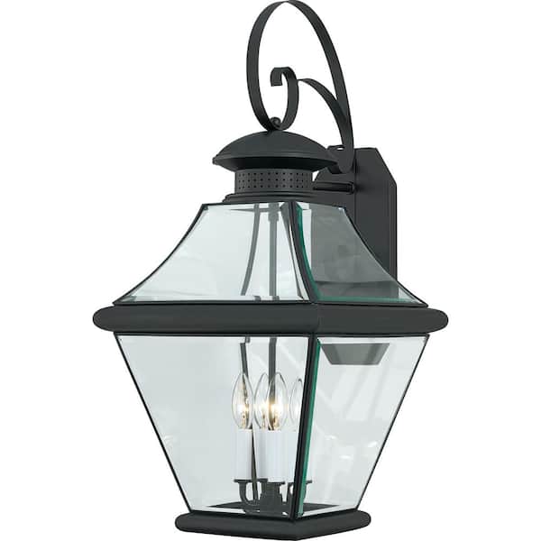 Quoizel Lawrence 1-Light Mystic Black Outdoor Wall Lantern Sconce