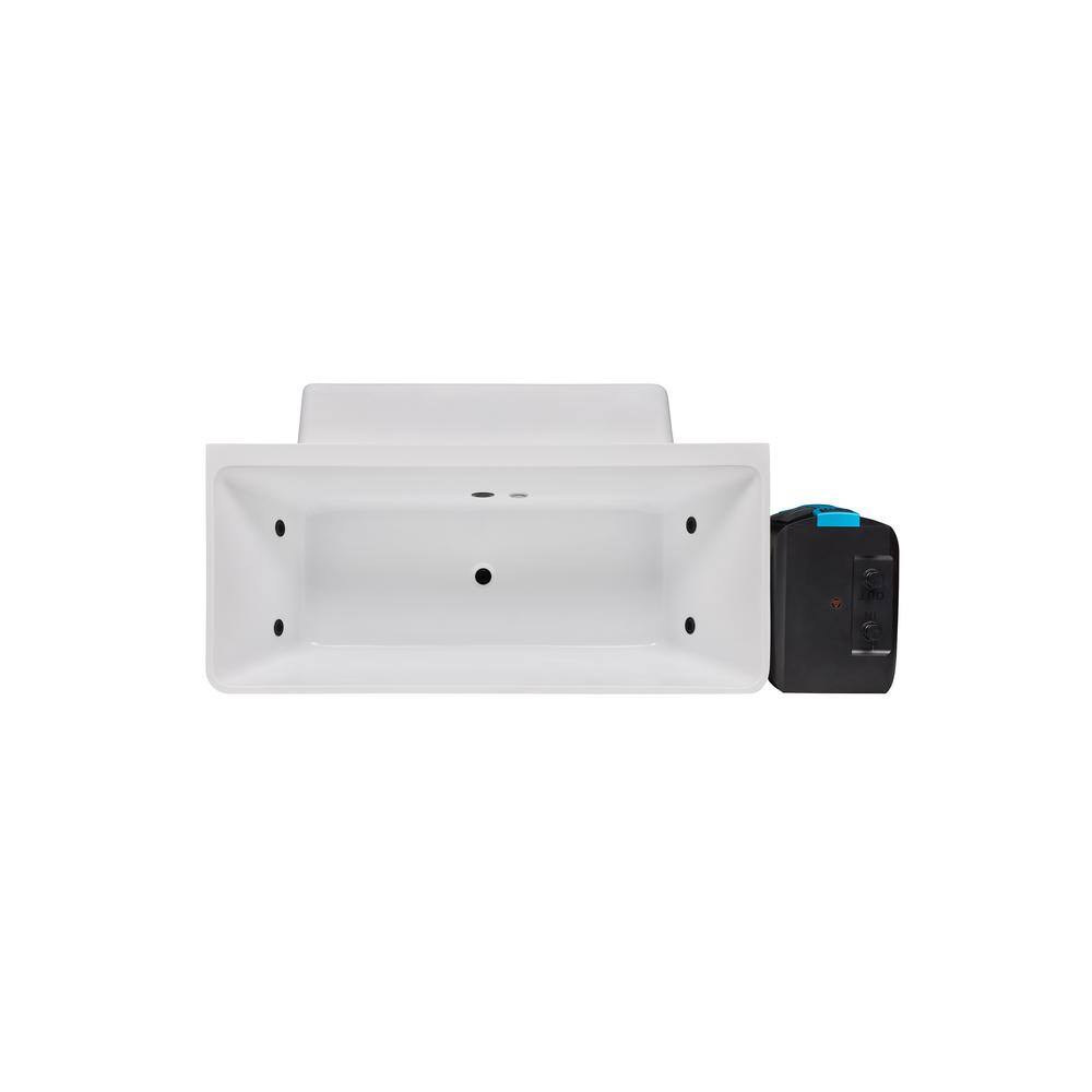 Gloss White Rectangle PVC Cold Plunge Tub with Electric Heater