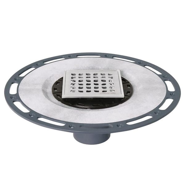 Neodrain 4 in. x 4 in. Stainless Steel Square Shower Drain with PVC Bonding Flange
