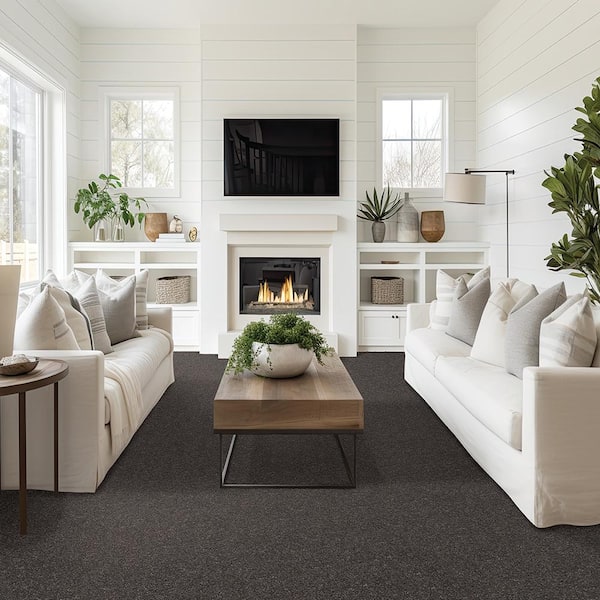 Plush Dreams II - Dream- Gray 12 ft. 53 oz. Triexta Texture Installed Carpet