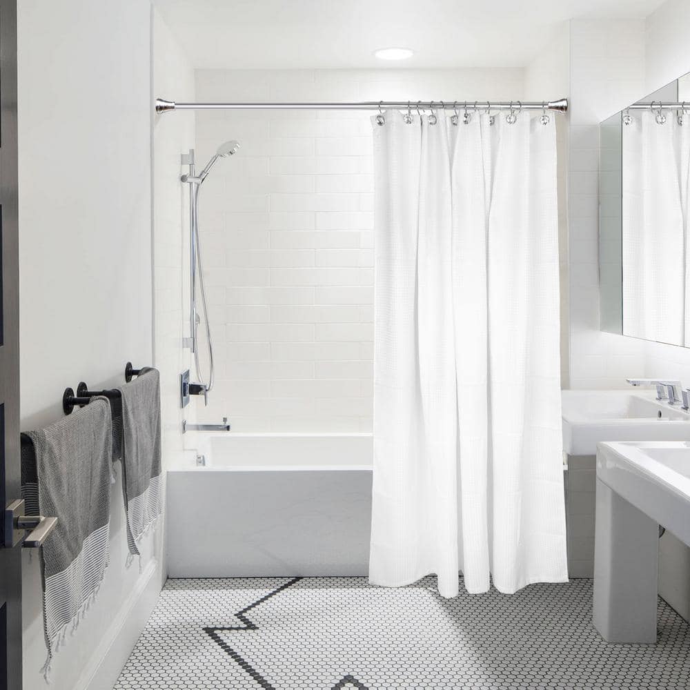 Polished Chrome Crystal Design Shower Curtain Hooks Set