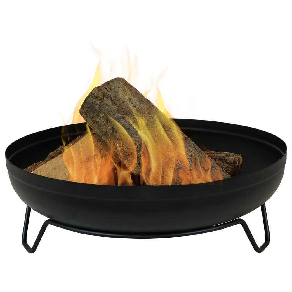 Sunnydaze Decor 23 in. Round Steel Outdoor Wood-Burning Fire Pit Bowl