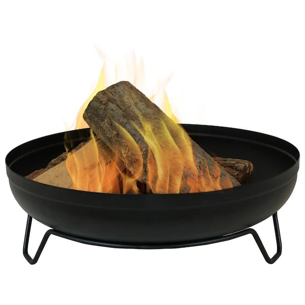 Sunnydaze Decor 23 In Round Steel, Wood Fire Pit Replacement Pan