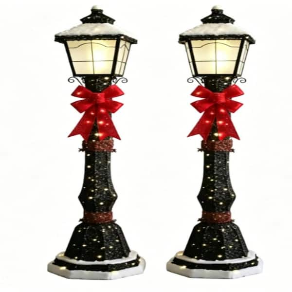 Starfree 2 PK 5FT 3D Christmas Lamp Post with Cool White LED