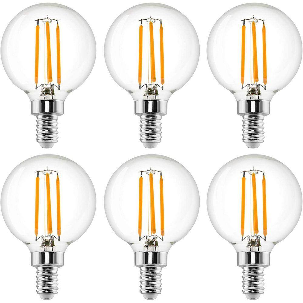 BLUEX BULBS 40-Watt Equivalent G16.5 Soft White (2700K) Household ...