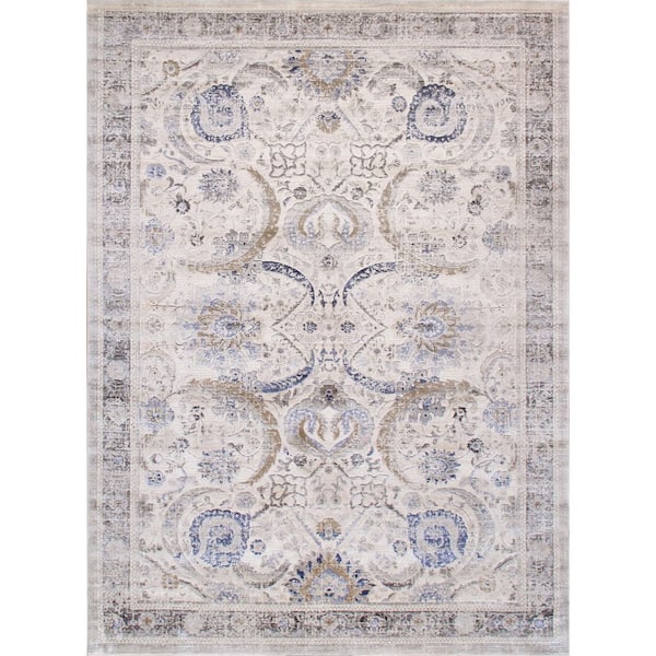 Fantasia Ivory/Beige 6 ft. x 9 ft. Abstract Area Rug